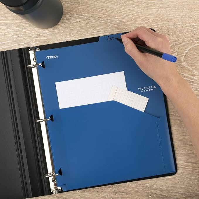Five Star 8-Tab Binder Pocket Dividers, Plastic Tabbed Divider - Image 6