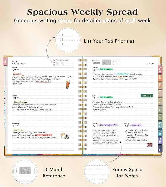 Academic Planner 2026-2027, Hardcover Weekly and Monthly Calendar Planner from - Image 3