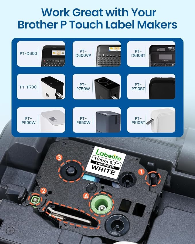 Labelife 10-Pack Replacement for Brother TZe-241 TZe241 P Touch Label Tape 0.7 - Image 2