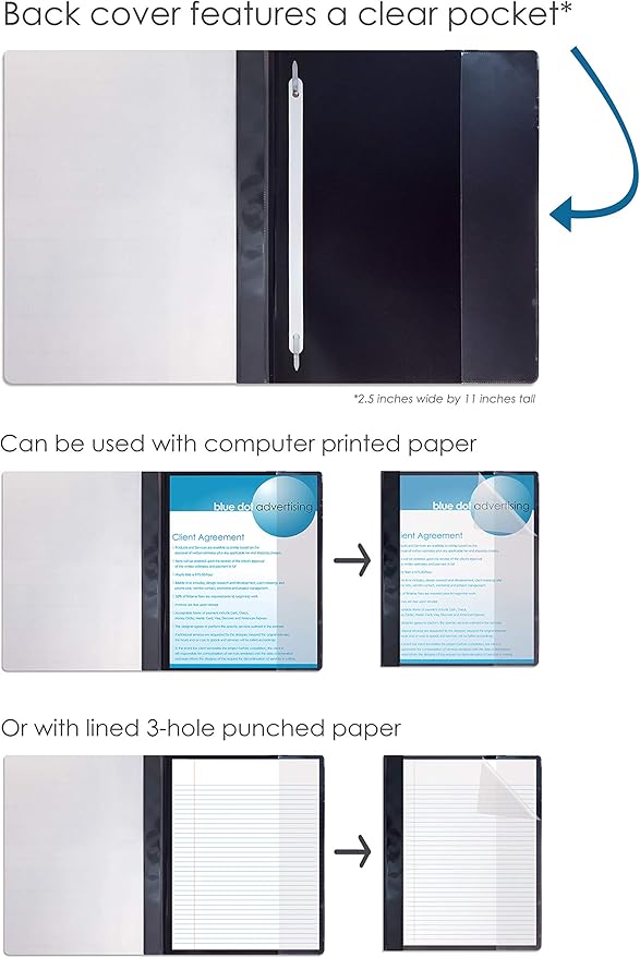 Better Office Products Ultra Durable Clear Front Report Covers, 25 Per Box - Image 2