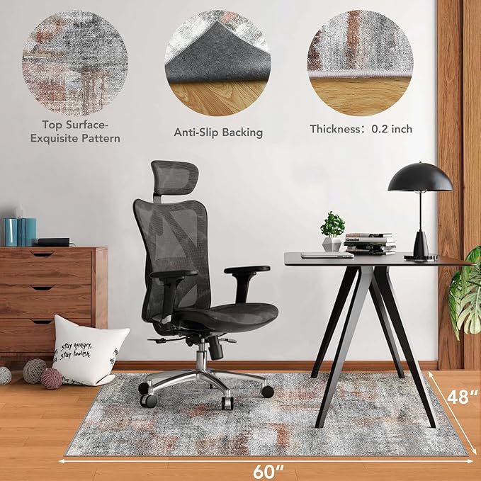 Office Chair Mat for Hardwood Floor&Tile Floor, Under Desk Rug for Rolling - Image 2