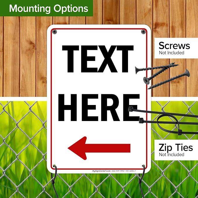 Custom Arrow, Custom Directional Sign, Left Arrow, 7x10 Inches, Rust Free .040 - Image 5