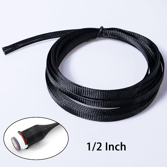 50ft - 1/2 Inch & 1/4 Inch Expandable Braided Cable Sleeve, Braided Wire - Image 4