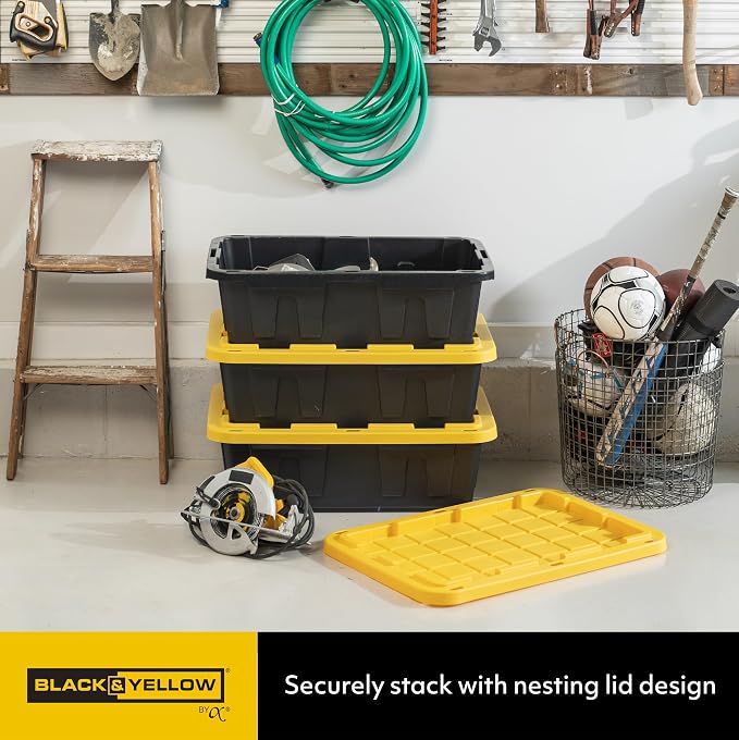 CX BLACK & YELLOW�, 15-Gallon Heavy Duty Tough Storage Container & Snap-Tight - Image 3