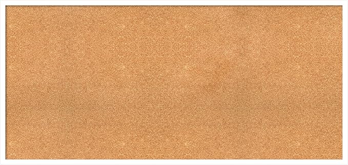 Amanti Art Natural Cork Board for Wall, 25x53 Vision Board with White Frame, Oversize Corkboard Office Decor for Home Organization, Modern Corkboard Pinboard to Display Items for Home Organization in-DeskLoop Office