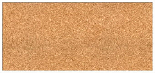 Amanti Art Natural Cork Board for Wall, 25x53 Vision Board with White Frame, Oversize Corkboard Office Decor for Home Organization, Modern Corkboard Pinboard to Display Items for Home Organization in-DeskLoop Office