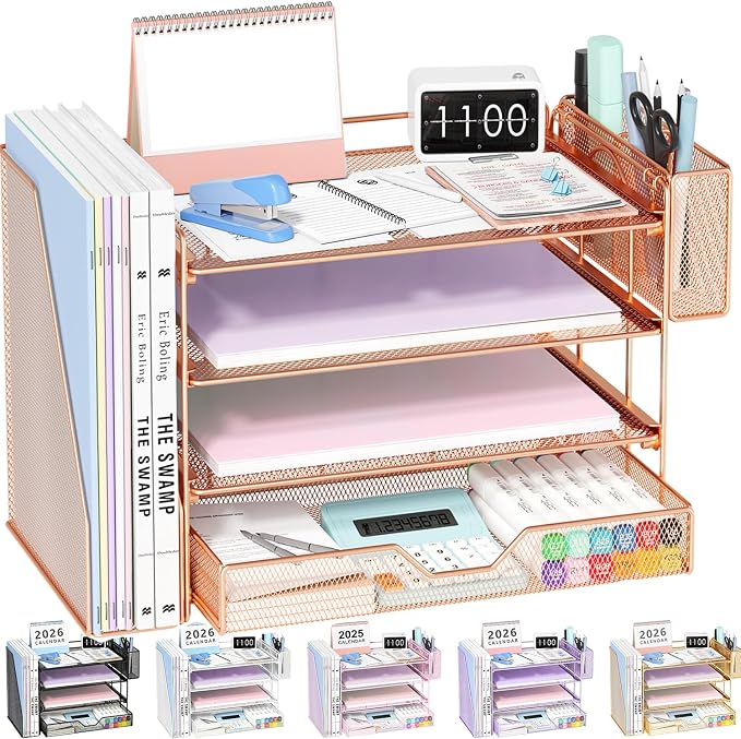 OPNICE Desk Organizer with Drawer & Pen Holder, Office Desk Accessories and by OPNICE