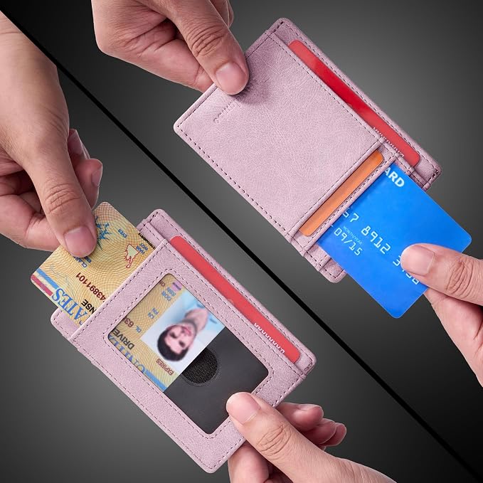 Travelambo Slim Wallet Front Pocket Minimalist Leather RFID Blocking Medium Size - Image 8