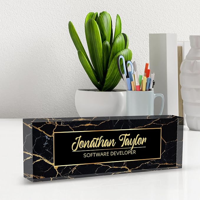 Custom Desk Name Plate Personalized, Acrylic Name Plate - Image 3