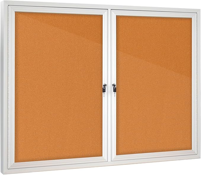 Enclosed Bulletin Board with Locking Door, Outdoor Bulletin Board Weatherproof by Unknown