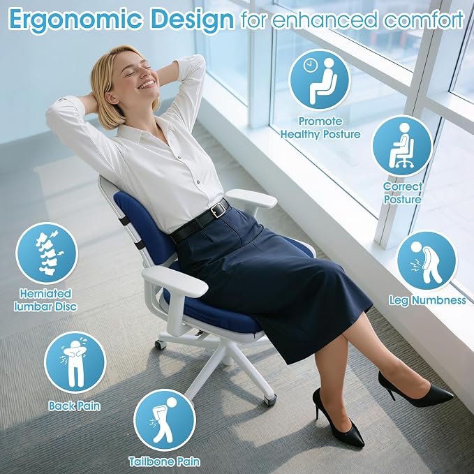 CushZone Seat Cushion, Lumbar Support Pillow - Image 2
