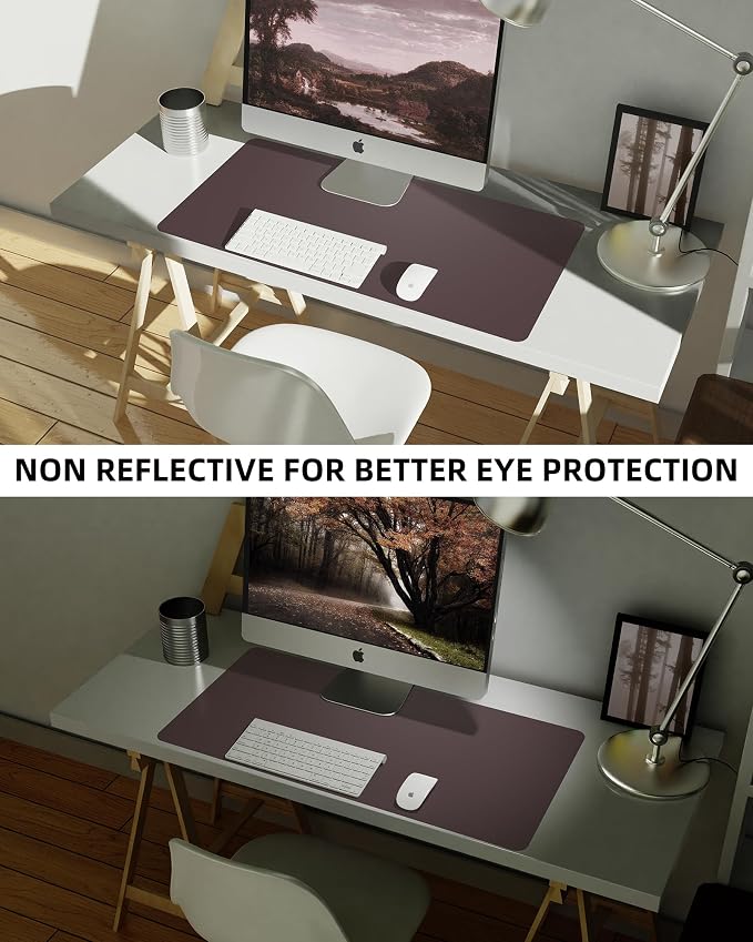 Leather Desk Pad Blotter, Mouse Pad, Office Desk Mat, Non-Slip PU Leather Desk - Image 6