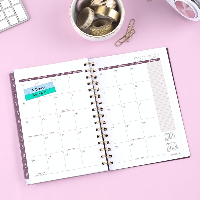 Mead Cambridge 2027 Planner, Weekly & Monthly, 5.5" x 8.5", Blush Blossom - Image 3