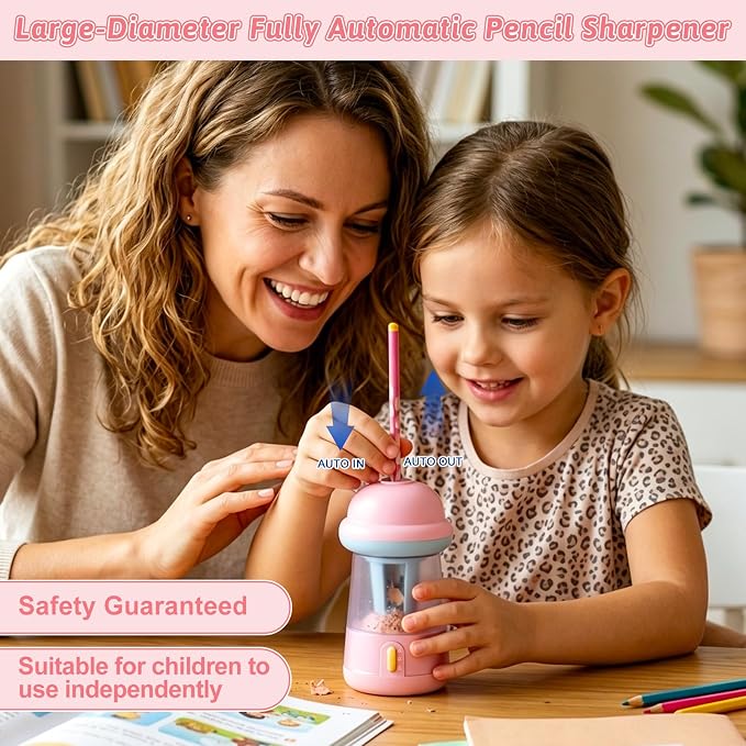 Rechargeable Electric Pencil Sharpener, 6-12mm Auto in & Out Fully Automatic - Image 2