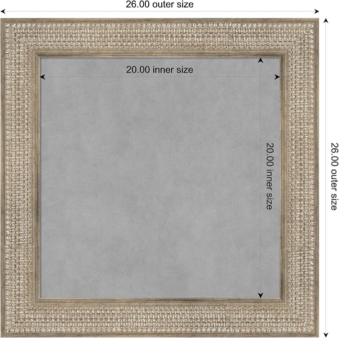 Amanti Art Silver Framed Magnetic Board 26x26 Medium Vision Board - Image 3