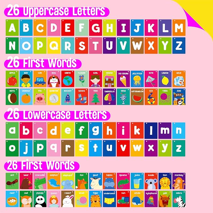SpriteGru Alphabet Flash Cards, 52 Double Sided Cards, Uppercase & Lowercase - Image 4