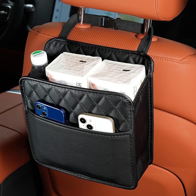 FrgKbTm Car Seat Back Hanging Bag Car Document Holder Multi-Pocket Bottle Bag by FrgKbTm