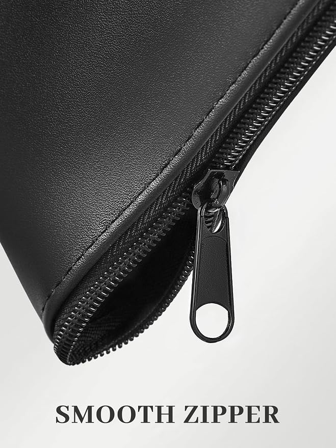 SMARTAKE Money Bags with Zipper, Waterproof Leather Money Pouches, - Image 5