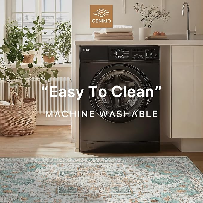 GENIMO 3x5 Area Rugs for Living Room, Machine Washable Non Slip Vintage Rugs - Image 5