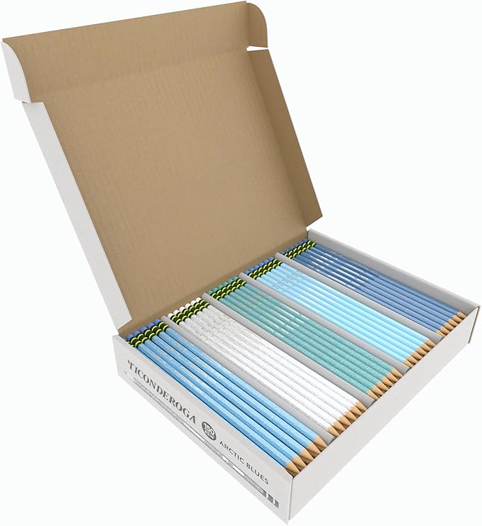 Ticonderoga Wood-Cased Pencils Pre-Sharpened, Arctic Blues by Ticonderoga