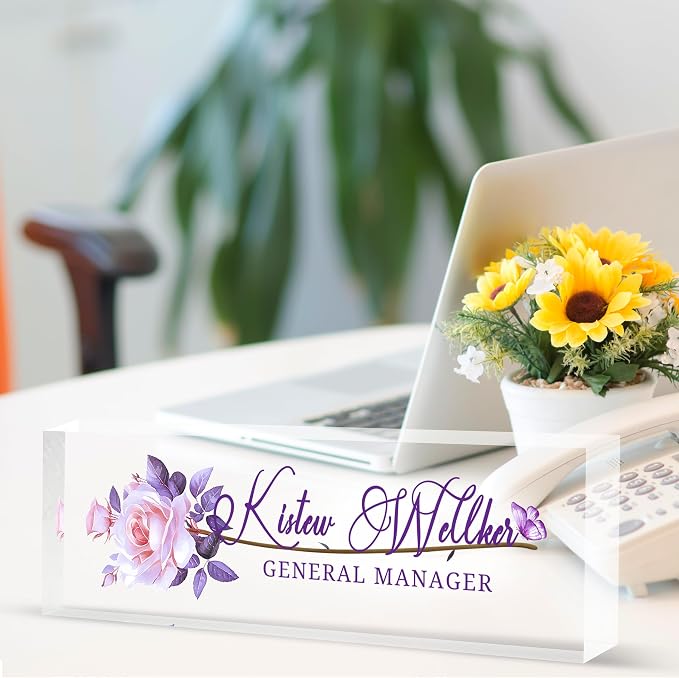 Custom Desk Name Plate Personalized, Acrylic Name Plates - Image 2