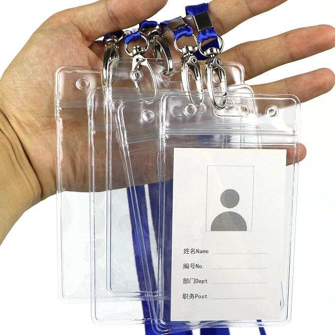 Lanyard with ID Holder 50 Pcs Waterproof Name Tag Vertical Badge ID Card - Image 5