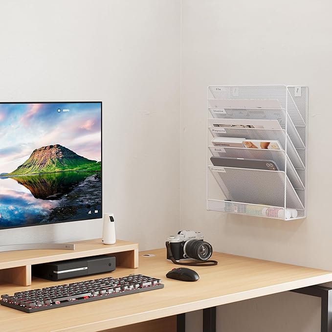 EasyPAG 5 Tier Wall File Holder, Mesh Hanging Folder Organizer - Image 5