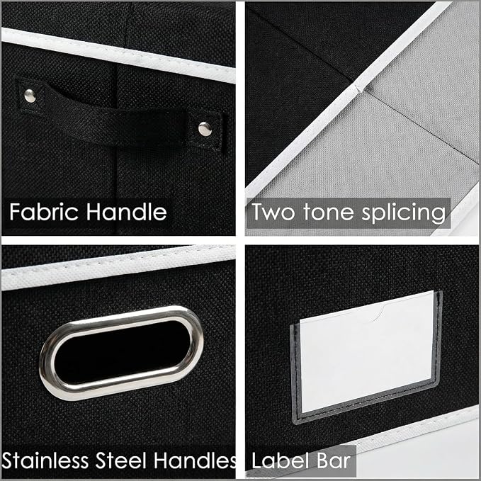 PRANDOM Storage Boxes with Lids Fabric Collapsible Storage Bins Organizer - Image 6