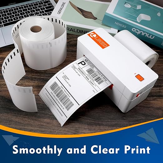 L LIKED 3300 PCS 4"x 6" Direct Thermal Labels White Perforated Shipping Label, Compatible with DYMO 4XL 1744907,Zebra, Rollo, Jadens, Nelko, 220 Labels per Roll, 15 Rolls-DeskLoop Office