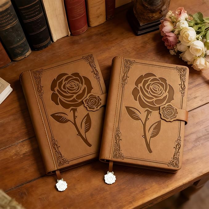 Aocii leather Journal for Women, A5 lined Daily Journal Notebook, Bullet - Image 3