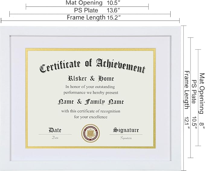 ELSKER&HOME 8.5x11 Certificate Frame White - Image 4