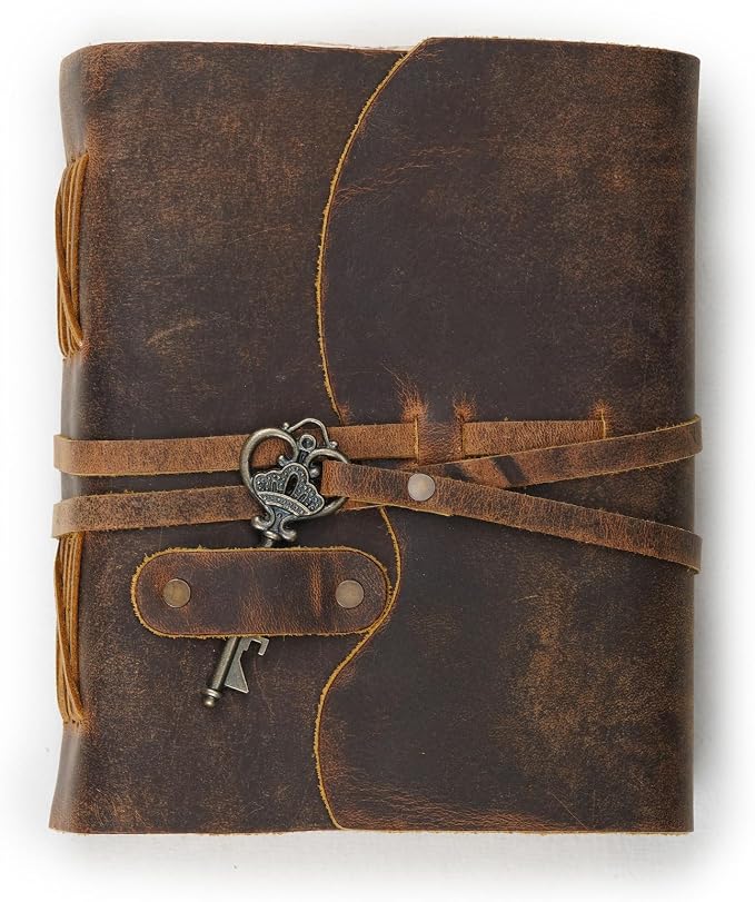 LEATHER VILLAGE Vintage Leather Journal – 200 Handmade Vintage Deckle Edge - Image 2