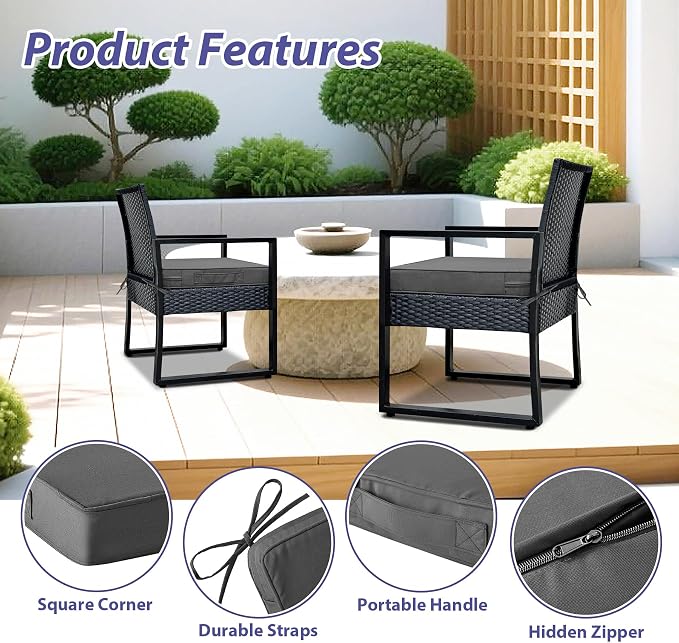 IPYNBAP Outdoor Chair Cushions Set of 4 -Waterproof Outdoor Seat Cushions - Image 5