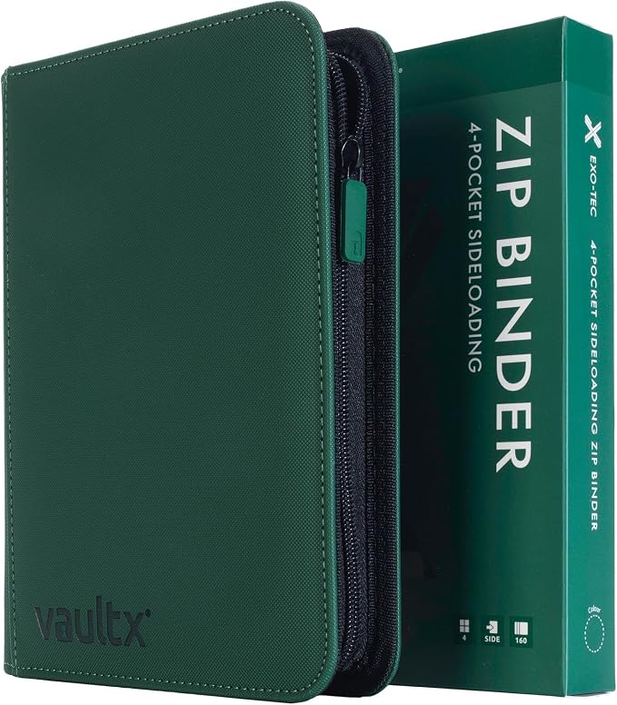 Vault X 4 Pocket Zip Binder, 160 Cards, Exo-Tec Material, 20 Side-Loading Pages by VaultX
