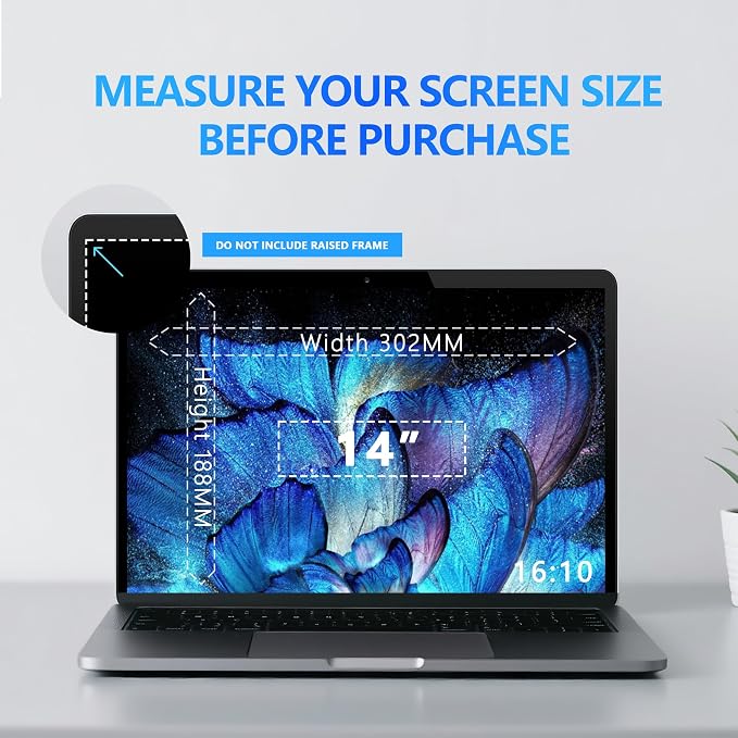 4-Way Laptop Privacy Screen Shield 14 Inch 16:10 Aspect, Removable 360° Privacy - Image 2