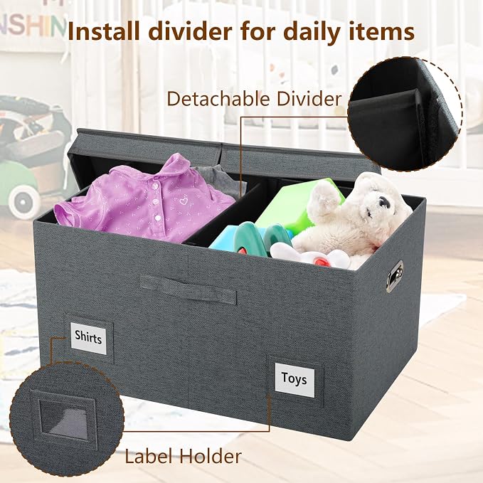 Graciadeco 75 Quarts Extra Large Decorative Storage Bins - Image 5