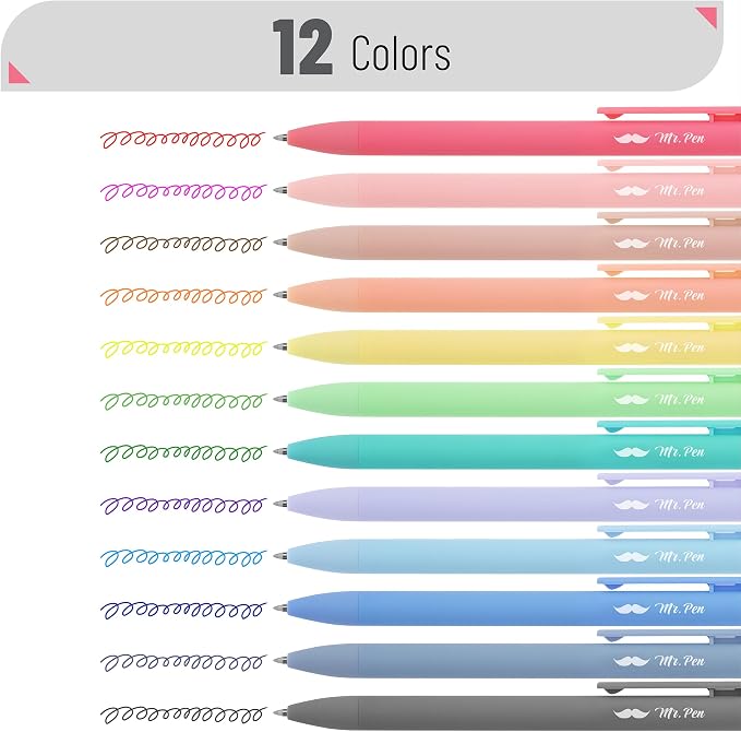 Mr. Pen- Retractable Gel Pens, 24 Pack, Fast Dry, Gel Pens Fine Point 0.7mm - Image 2