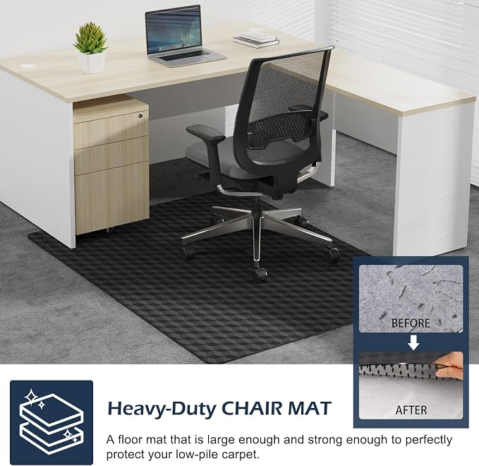 SALLOUS Chair Mat for Carpet, Heavy Duty Vinyl Floor Mat - Image 6