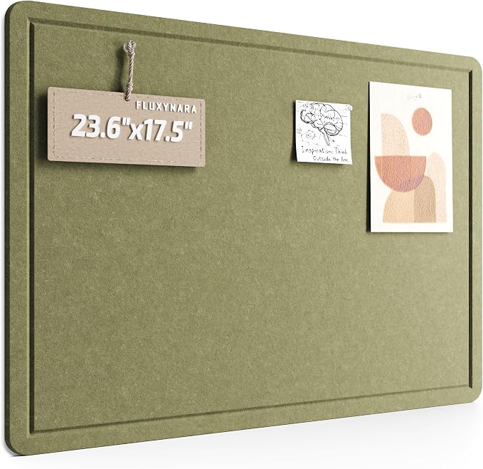 Fluxynara Bulletin Board, 23.6" x 17.5" Cork Board Alternative by FLUXYNARA