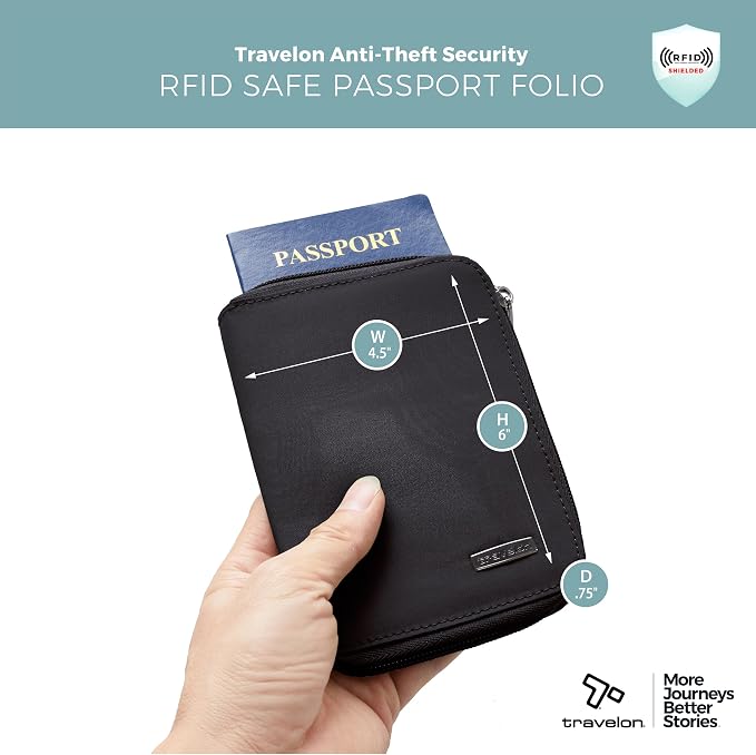 Travelon RFID Blocking Passport Zip Wallet - Image 5
