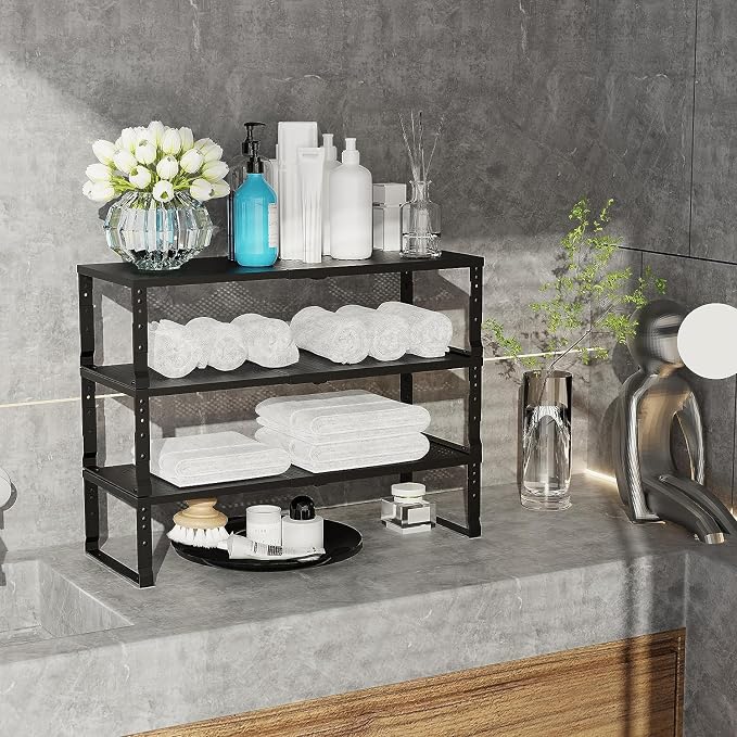Jojocross Expandable Cabinet Shelf Organizer Storage Spice Rack Shelves - Image 5
