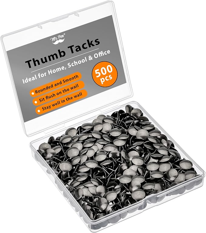 Mr. Pen- Thumb Tack, 500 Pack, Flat Push Pins Bulk | Metal Roundness Push Pins by MrPen