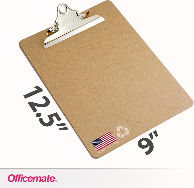 Officemate Recycled Wood Clipboards, Letter Size, Durable Hardboard Writing - Image 3