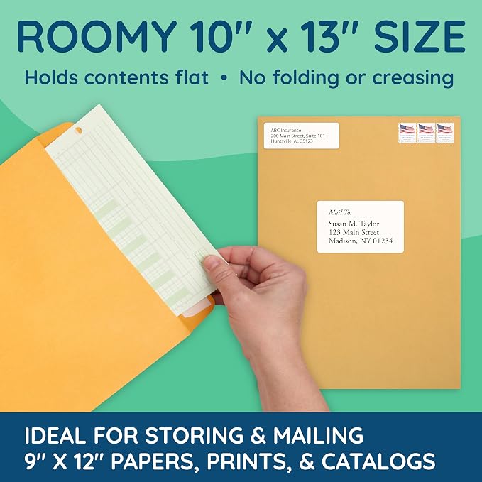 Blue Summit Supplies 100 10” x 13” Catalog Envelopes, Self Seal, - Image 5