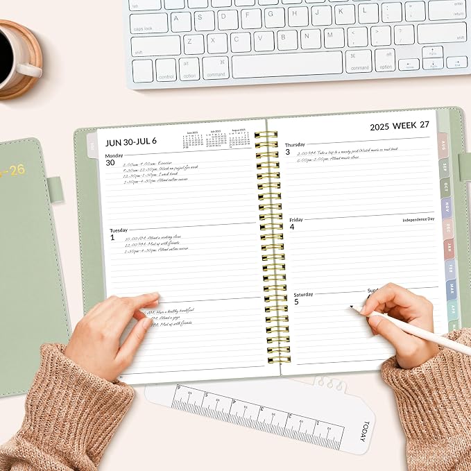 SUNEE 2026 Weekly & Monthly Planner 6.4"x8.5"- 12 Month, Vegan Leather Cover - Image 8