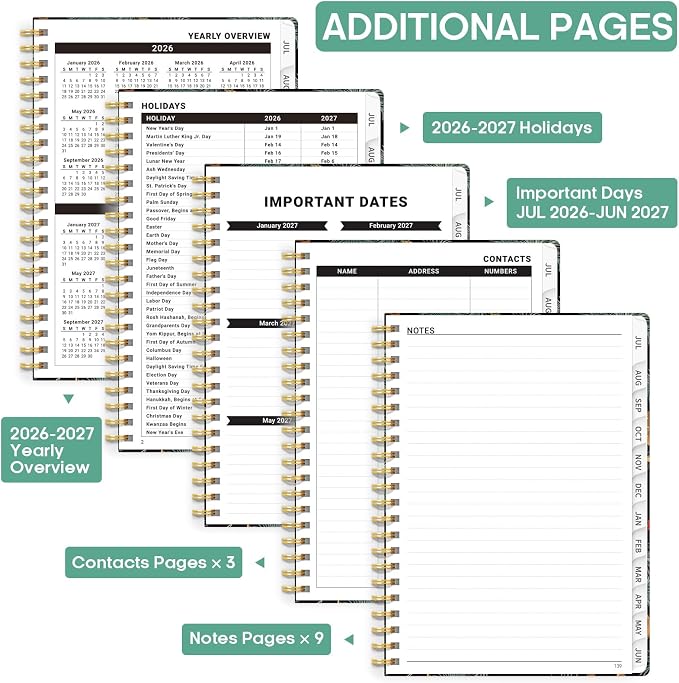 Academic Planner 2026-2027, Weekly and Monthly Calendar Book, July 2026 – June - Image 4