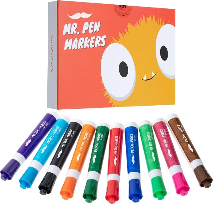 Mr. Pen- Dry Erase Markers, 10 Pack, Low Odor Ink | Chisel Tip, Back to School - Image 7