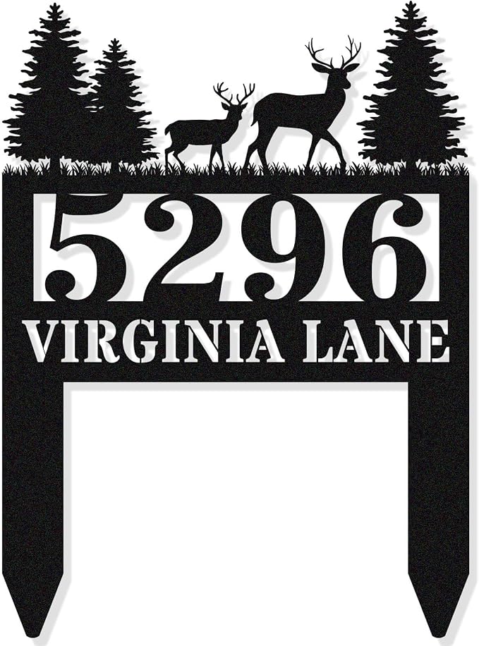 Personalized Deer Metal House Numbers by HYTSIGN