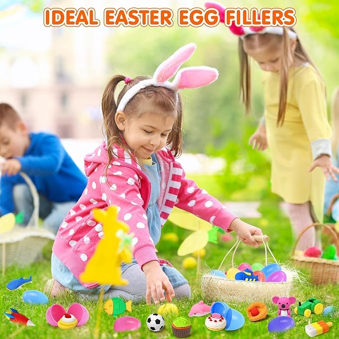 40 Pcs Animal Erasers Desk Pet for Kids 3D Puzzle Pencil Eraser Treasure Box Toy for Classroom School Prize Kids Party Favors Back to School Supplies Easter Egg Fillers Goodie Bag Stuffers Gift-DeskLoop Office
