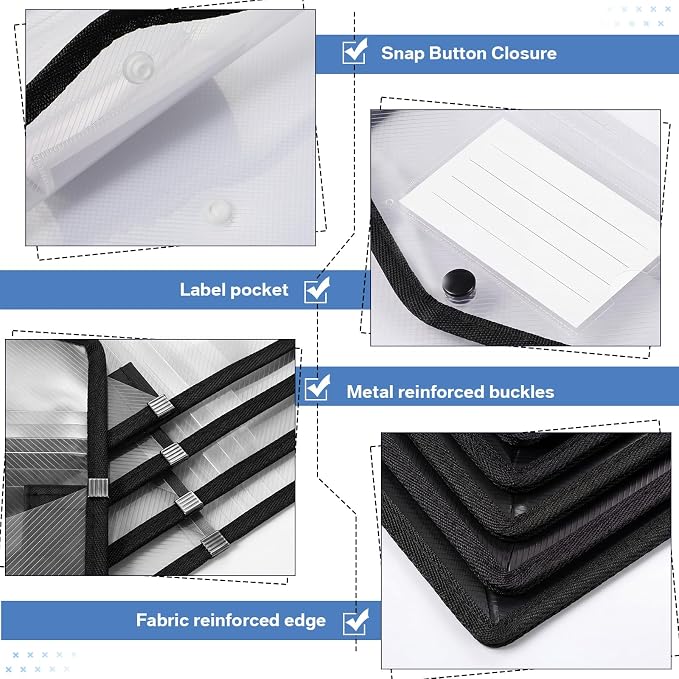 Epakh 10 Pieces Plastic File Folders Envelope Expanding File Wallet Organizer - Image 3